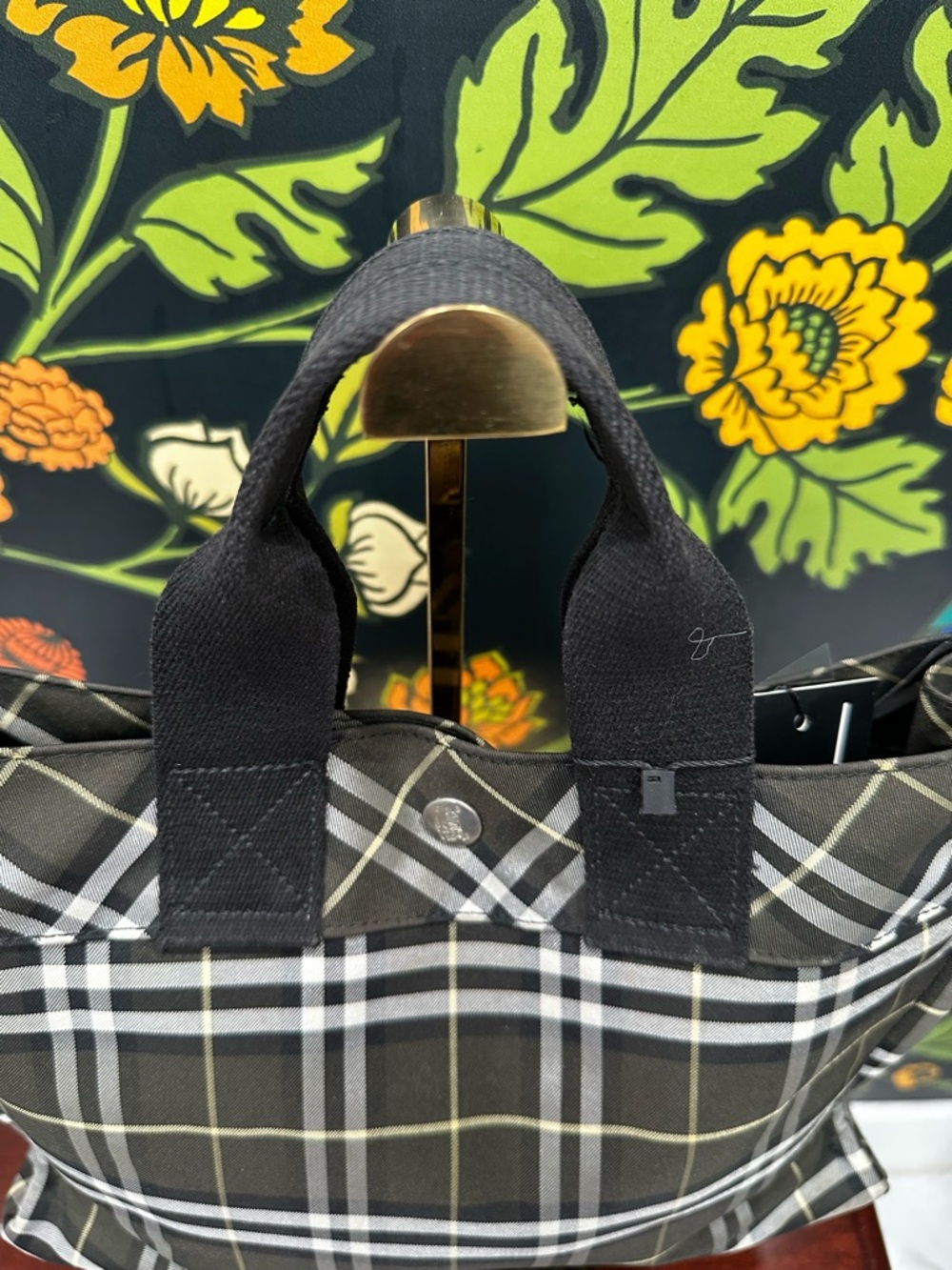 Burberry Plaid Nylon Tote Black Nova Check Mini Shopper NWOT - Picture 8 of 12